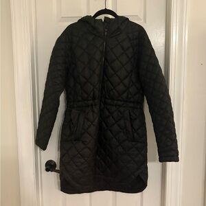 Athleta Black Quilted Puffer Coat